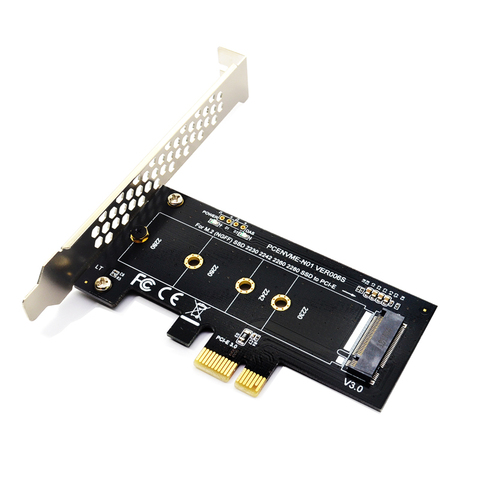 Адаптер PCIE для M2, адаптер PCI Express 3,0x1 для NVME SSD M2 PCIE, адаптер для Райзера с поддержкой 2230 2242 2260 2280 M.2 SSD ► Фото 1/5