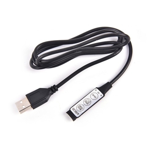 Светодиодный RGB светодиодные полосы света контроллер USB кабель 50 см DC 5V светодиодный диммер с 3 ключами 4-контактный разъем RGB для 5V RGB светодиодный полосы ► Фото 1/5