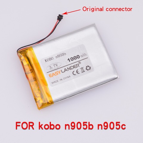 Перезаряжаемый литий-полимерный литий-ионный аккумулятор 3,7 в 1000 мАч для Mp4 PAD DIY bluetooth kobo n905b,kobo n905,kobo n905c ► Фото 1/1
