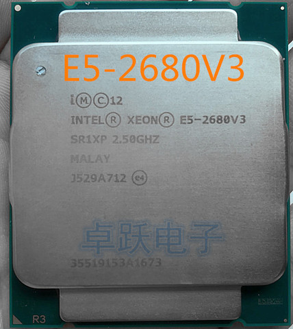 E5-2680V3 Original Intel Xeon E5-2680 V3 процессор 2,50 ГГц 30 Мб 120 Вт LGA2011-3 12-ядерный процессор для настольного компьютера E5 2680 V3 ► Фото 1/1