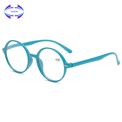 Мужские и женские винтажные очки для чтения VCKA светильник Легкие круглые очки для чтения с пружинным шарниром, легко носить с собой, + 1 + 1,5 + 2 ... ► Фото 1/6