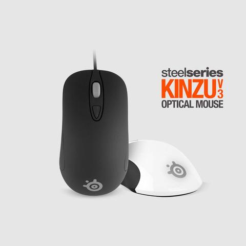 Совершенно новый! Оптическая игровая проводная мышь Steelseries KINZU V3, 4 кнопки, черно-белая (без коробки) ► Фото 1/6