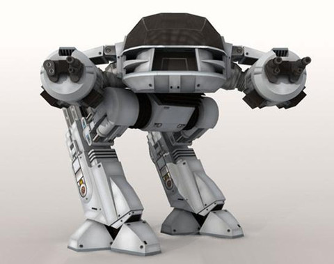 Масштаб 1:10, модель Robocop ED-209 classic robot hand DIY, набор бумажных 3D моделей оригами ► Фото 1/2