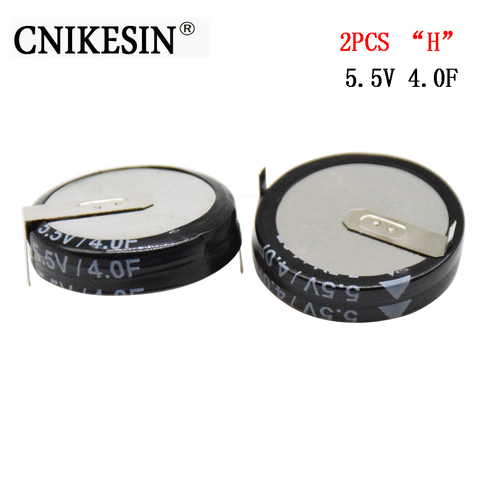 CNIKESIN 2 шт. ультра конденсатор 5,5 В 4F супер конденсатор 4F 5 в H стиль через отверстие конденсатор для продвижение сейчас низкая цена ► Фото 1/6