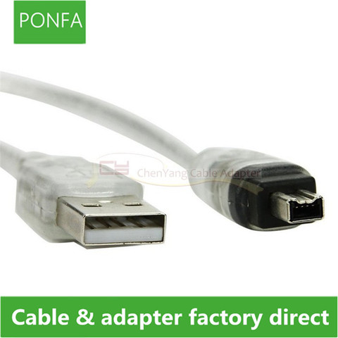 Кабель-адаптер с USB «Папа-Firewire» IEEE 1394, 4-контактный кабель-переходник iLink, кабель firewire 1394 для камер SONY и DV, кабель 100 см ► Фото 1/1