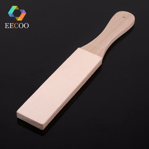 EECOO, деревянная ручка, кожаная точилка для ножей, искусственная бритва, полировальная доска, точилка ножа для домашних инструментов ► Фото 1/6