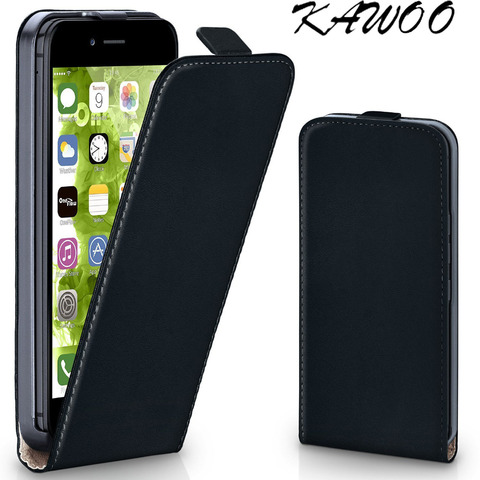 Чехол для iphone 7, классический кожаный Вертикальный чехол-книжка с магнитным зажимом премиум-класса для iPhone 4s 6 6s 5 5S SE 5C 6 plus 8 X ► Фото 1/6