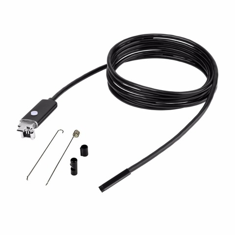 Водонепроницаемый USB-кабель 5,5 мм, 7/8 мм, 1 м, 2 м, 5 м, 10 м, 6 светодиодный эндоскоп Android, 1/9 CMOS, мини USB, эндоскоп, камера для осмотра, бороскоп ► Фото 1/6