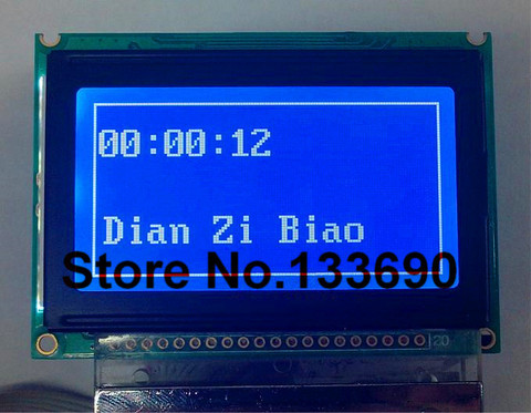 Модуль ЖК-дисплея, 1 шт., совместимый с 5 В, WG12864B 128x64 75 мм x 52,7 мм, графика синего цвета, контроллер KS0107 KS0108, новая экранная панель ► Фото 1/2