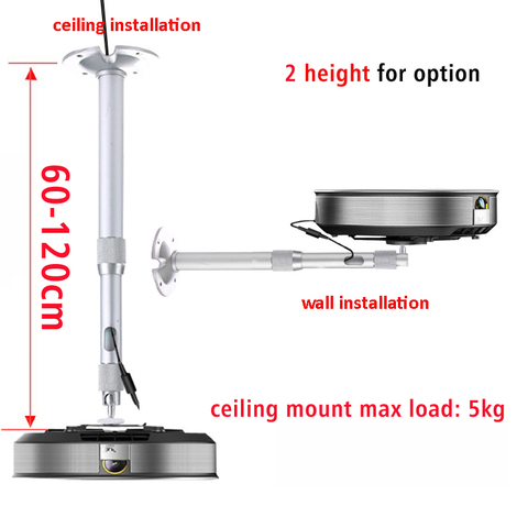 Алюминиевый мини-проектор Z1 Z4X Z5 H1S J6S C6 V8, настенный кронштейн для потолка, 60 см, 100 см, 120 см, 5 кг, с креплением на стену ► Фото 1/2