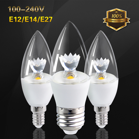 Светодиодная лампа E27/E14/E12, мощная 5 Вт прожекторная лампа, светодиодная лампа с углом обзора 360 градусов для кристаллического освещения, 3 года гарантии ► Фото 1/6