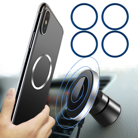 Автомобильный магнитный держатель для iphone 8 8Plus XR X XS Max, металлический диск, железная пластина, Беспроводная зарядка, 6 шт./набор ► Фото 1/6