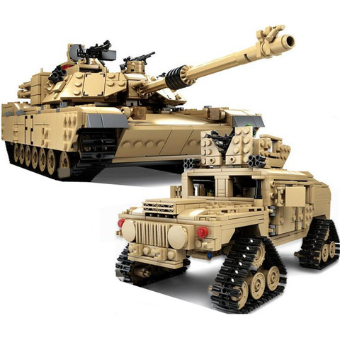 KAZI 10000 Century военный M1 A2 Tank Cannon Deformation Car DIY Tank Building Blocks игрушки для детей ► Фото 1/1