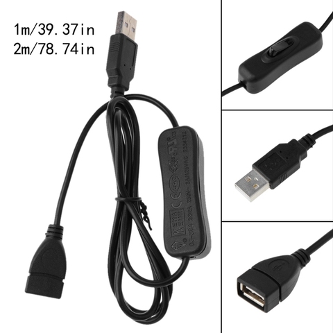 USB-кабель-удлинитель для синхронизации данных USB 2,0, USB-удлинитель с переключателем ВКЛ./ВЫКЛ. Для ПК, USB-вентилятор светодиодный светодиодная ... ► Фото 1/6