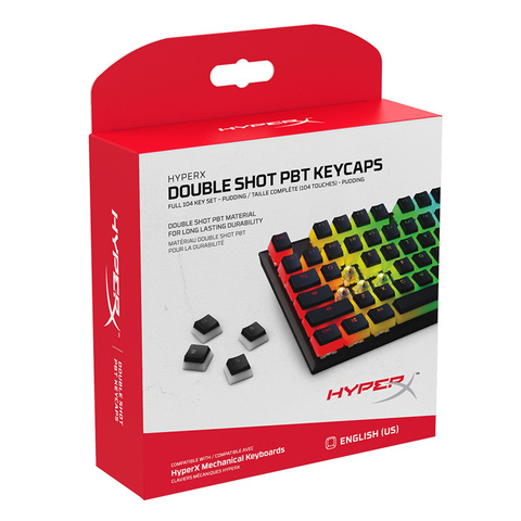 Клавиши HyperX с колпачком для клавиш Double Shot PBT с прозрачным пудингом в двухслойном стиле ► Фото 1/6