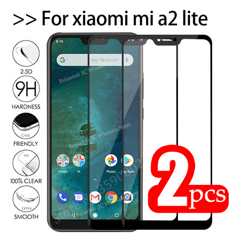 Защитное стекло, закаленное стекло для xiaomi Mi A2 Lite, 2 шт. ► Фото 1/6