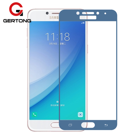 GerTong синее розовое цветное закаленное стекло для Samsung Galaxy J7 2017 A5 A3 J3 J5 A7 защита для экрана полное покрытие закаленная пленка ► Фото 1/6