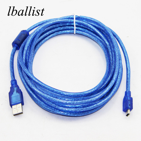 Lballist Mini 5-контактный USB-кабель USB 2,0 Тип A штекер-мини 5P штекер фольга + Плетеный экранированный 1,5 м 1,8 м 3 м 5 м 10 м ► Фото 1/6