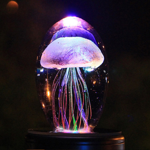 3d-лампа в виде медузы, ночник в виде медузы, детский светильник, светодиодный разноцветный светильник в виде медузы, кристальная Рыба для де... ► Фото 1/6