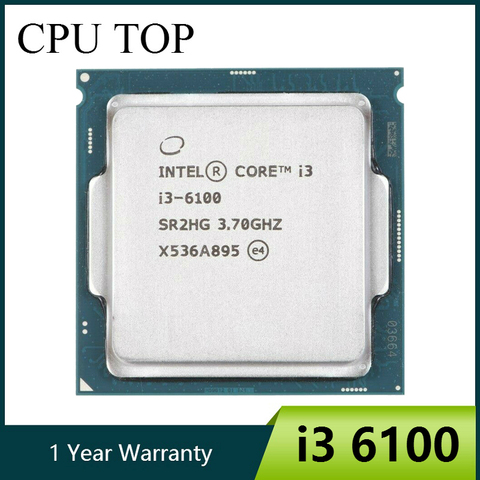 Процессор Intel Core i3 6100 3,7 ГГц, 3 Мб кэш-памяти, двухъядерный процессор 51 Вт, процессор SR2HG LGA1151 ► Фото 1/3