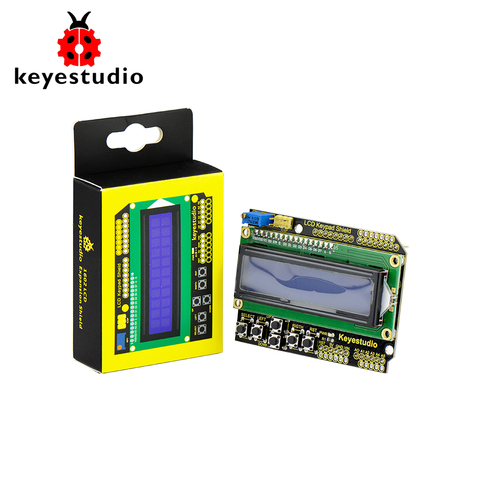 Keyestudio 1602 ЖК-экран клавиатуры для Arduino, ЖК-дисплей ATMEGA2560 для Raspberry Pi UNO, синий экран, Черный Модуль ► Фото 1/6