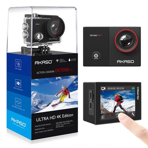 Экшн-камера Go AKASO EK7000 Pro, Ultra HD, 4K, Wi-Fi, 1080P/60fps, ЖК-дисплей 2,0 дюйма, объектив 170D, водонепроницаемая Спортивная камера на шлем, EIS ► Фото 1/6