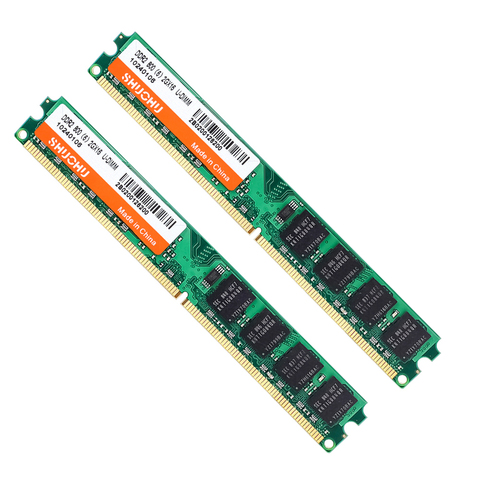 SHUOHU оперативная память DDR2 2 ГБ 4 ГБ 800 МГц 667 МГц ОЗУ 4 ГБ = 2 шт. * 2G 1,8 в контактов PC2-6400U 5300U CL5 для настольной памяти intel ► Фото 1/6
