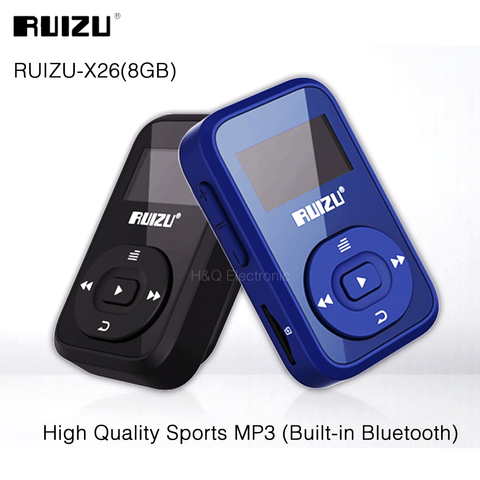 Оригинальный мини MP3-плеер RUIZU X26 с зажимом, Bluetooth, 8 ГБ, спортивный музыкальный mp3-плеер с Bluetooth, диктофон, FM-радио, 1,1 дюйма, поддержка SD-карты ► Фото 1/6