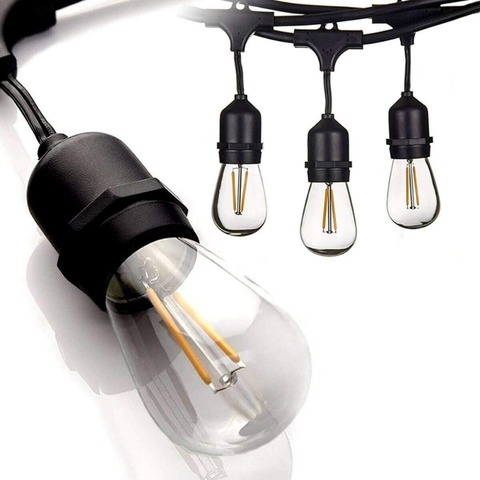 Светодиодная водонепроницаемая лампа накаливания Эдисона, IP65, 15 м, E27 ► Фото 1/6