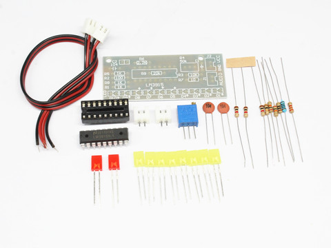 LM3915 10 светодиодный звуковой анализатор спектра, набор индикаторов уровня, набор для практики пайки ► Фото 1/5