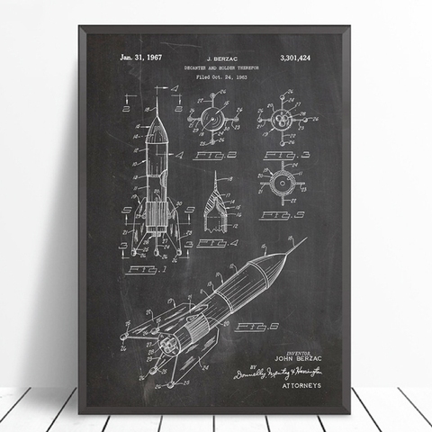 Ракетный корабль, патент, искусство, печать, космический корабль, схема, холст, живопись, настенные картины, художественный Декор ► Фото 1/6