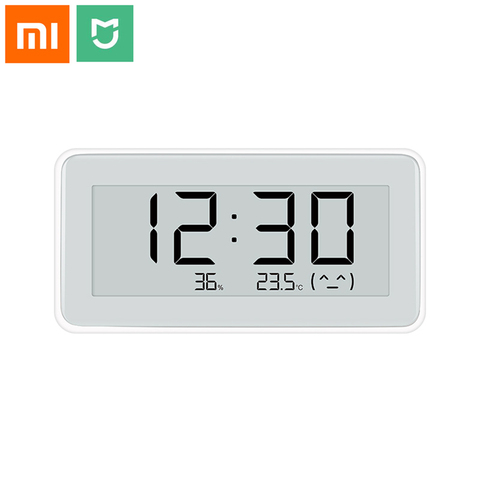 Умные Электронные часы Xiaomi Mi Mijia, электронные цифровые часы с контролем температуры и влажности, термометр, измеритель влажности, Mi Home ► Фото 1/5