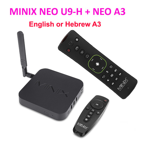ТВ-приставка MINIX NEO U9-H + на иврите, A3, Android 7,1, Amlogic S912, 2 Гб, Восьмиядерный процессор, стандартная ТВ-приставка, 2 ГБ, 16 ГБ, медиаплеер ► Фото 1/6
