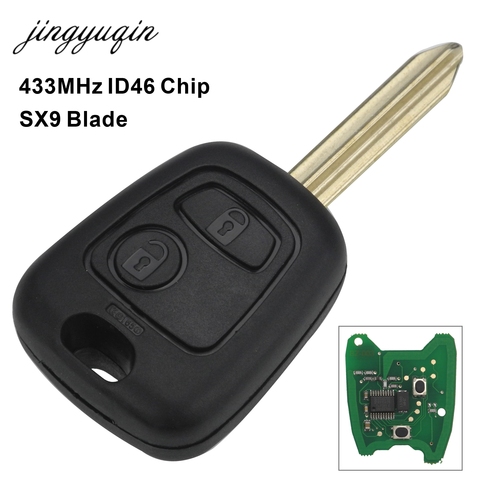 Автомобильный ключ с дистанционным управлением jingyuqin, 433 МГц, чип ID46 для Citroen Saxo Picasso Xsara Berlingo SX9 Blade, 2 кнопки, брелок ► Фото 1/4