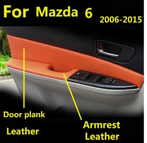 8 шт., защитные панели и подлокотники из кожи и микрофибры для Mazda 6 (2006-2015) ► Фото 1/6
