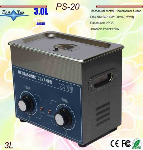 PS-20 AC110/220v 120W нагреватель и таймер Ультразвуковой очиститель Ванна 3 л 40 кГц для мелких деталей с корзиной ► Фото 1/4