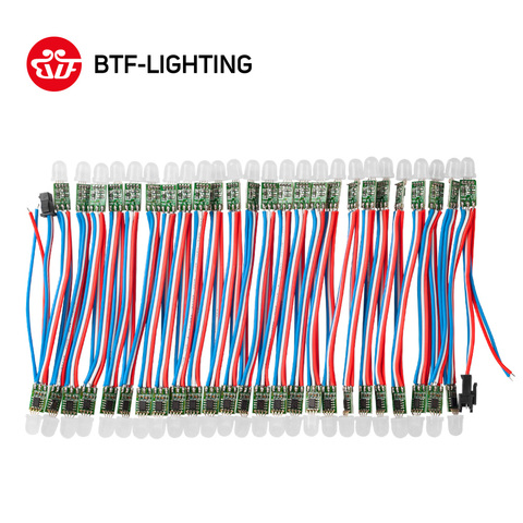 50 шт./струна 9 мм WS2811 цифровой светодиодный пиксельный модуль, 2811 IC RGB, черный/зеленый/белый/RGB провод, адресный, без водонепроницаемости ip30 DC5v ► Фото 1/6