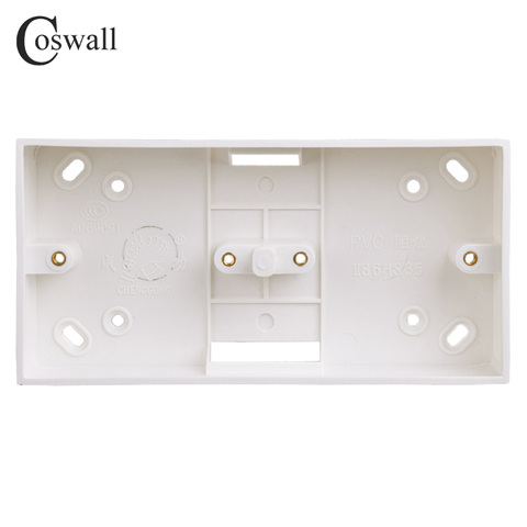 Внешняя Монтажная коробка Coswall 172 мм * 86 мм * 33 мм для 86 типов двойных выключателей или розеток применяется для любого положения поверхности с... ► Фото 1/6