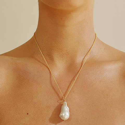 Классическое ожерелье большой размер натуральный пресноводный барочный жемчуг высокое качество AAA класса жемчужное ожерелье для женщин юв... ► Фото 1/6