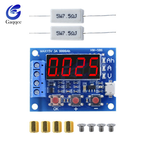 HW-586 1,2 v 12v 18650, тестер емкости литий-ионных, литиевых аккумуляторов, измерение сопротивления, свинцово-кислотной емкости ► Фото 1/6