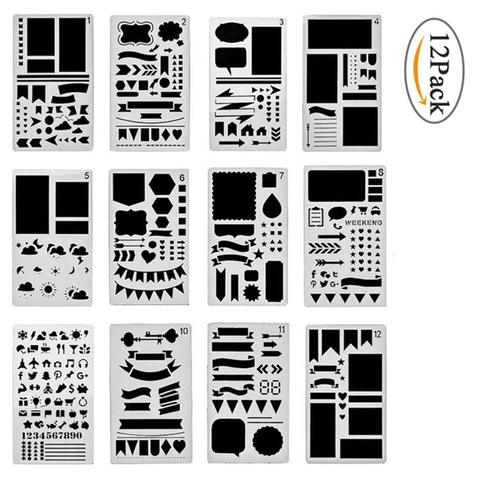 Трафарет в виде ежедневника, 12 шт., 7 дюймов X 4 дюйма ► Фото 1/6