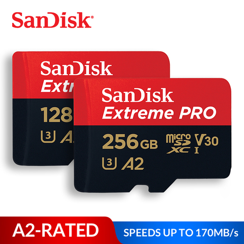 Карта памяти SanDisk Extreme Pro Micro SD Card 32 Гб 64 Гб 128 ГБ 256 Гб 400 Гб SDHC/SDXC UHS-I C10 U3 V30 A2 TF Card для камеры дрона ► Фото 1/6