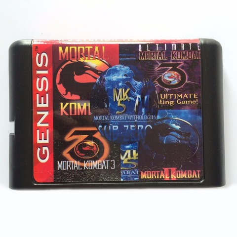 Mortal Kombat Коллекция 5 в 1 мультиигровой картридж для 16 бит Sega Mega Drive & Genesis ► Фото 1/1