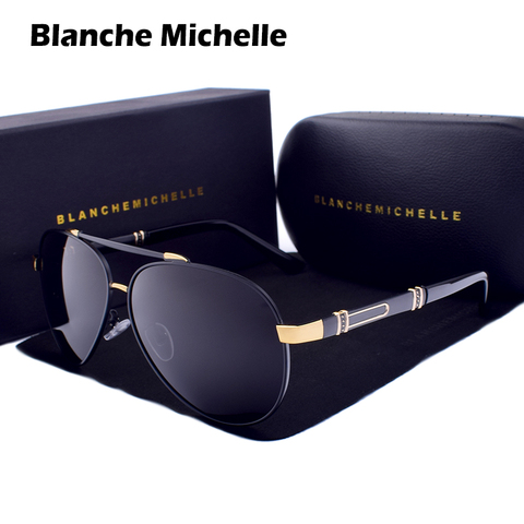 Бланш Michelle Pilot, поляризационные солнцезащитные очки для мужчин 2022 брендовые зеркальные солнцезащитные очки для вождения UV400 сплав Gafas De Sol ... ► Фото 1/6