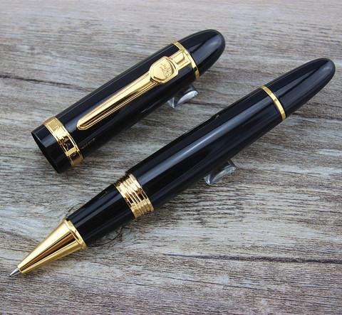 Ручка-роллер Jinhao 159, черная чернильная ручка 0,7 мм, гладкие офисные ручки для письма с подарочной сумкой, металлическая шариковая ручка ► Фото 1/4