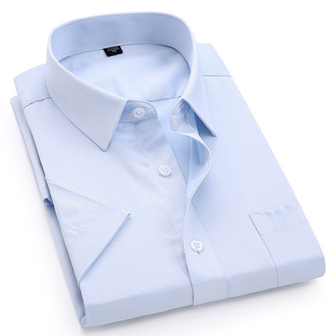 Мужская Повседневная рубашка с короткими рукавами, приталенная рубашка из Твила, белого, синего, розового, черного цветов, 4XL, 5XL, 6XL, 7XL, 8XL ► Фото 1/6