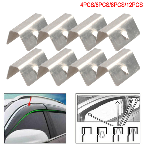 Ветровой дождь дефлектор канал из нержавеющей стали удерживающие зажимы для Heko G3 SNED Зажим 4 шт. 6 шт. 12 шт. аксессуары для автомобиля ► Фото 1/6