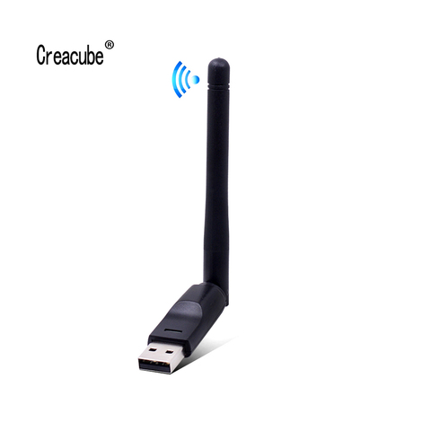 Беспроводной USB Wi-Fi адаптер Creacube, 2,4 ГГц, 150 Мбит/с, 2 дБ, Wi-Fi антенна, WLAN сетевая карта, USB Wi-Fi приемник, чип MTK7601 для ПК ► Фото 1/6