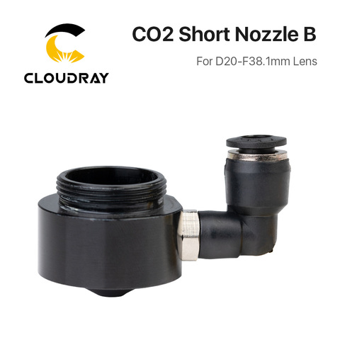 Воздушная Форсунка Cloudray N02 для Dia.20 FL38.1 линзы CO2, короткая насадка B с фитингом для лазерной головки на CO2, лазерная режущая машина ► Фото 1/5