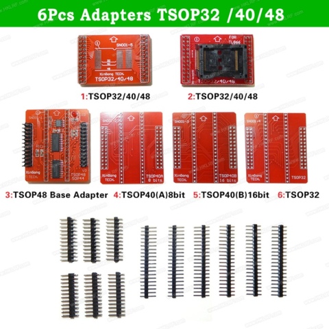 Программатор Minipro TL866 Plus, адаптер TSOP32 TSOP40 TSOP48 Base TSOP 32 /40/48, 6 шт. ► Фото 1/6